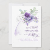 Lavender en Silver Elegant Modern Boho Wedding Kaart (Voorkant)
