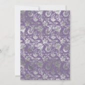 Lavender en Silver Floral Virtual Wedding Kaart (Achterkant)