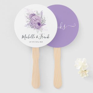 Lavender en Silver Floral Wedding Handwaaier
