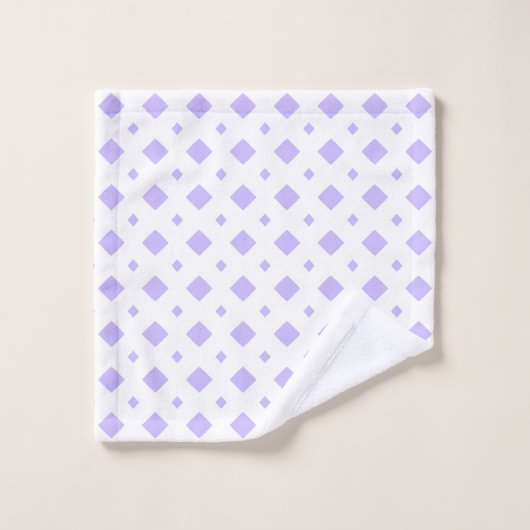 Lavender en White Diamond Pattern Bad Handdoek (Wasdoekje)