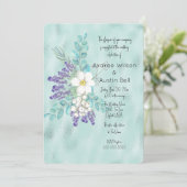 Lavender en White Flowers op Turquoise Folie (Staand voorkant)