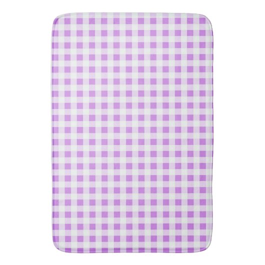 Lavender en White Gingham Badmat (Voorkant Verticaal)