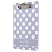 Lavender en White Polka Dots Personalized Klembord (Links)