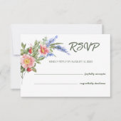 Lavender en wilde bloemen Rustic Wedding RSVP Kaar (Voorkant)