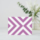 Lavender en Witte Chevrons Briefkaart (Staand voorkant)