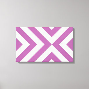 Lavender en Witte Chevrons Canvas Afdruk