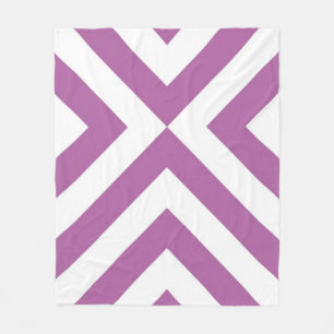 Lavender en Witte Chevrons Fleece Deken