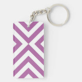 Lavender en Witte Chevrons Sleutelhanger (achterkant)