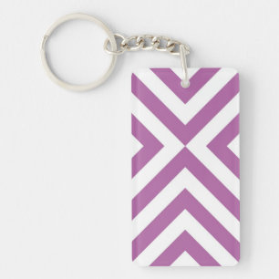 Lavender en Witte Chevrons Sleutelhanger