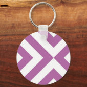 Lavender en Witte Chevrons Sleutelhanger (Voorkant)