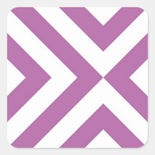 Lavender en Witte Chevrons Vierkante Sticker