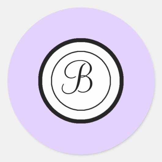 Lavender Envelope Seal Stickers Monogram B (Voorkant)