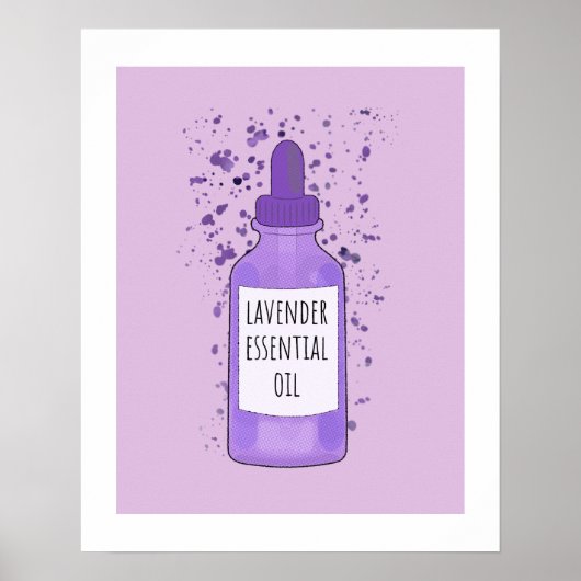 Lavender Essential Oil Bottle Drawing and Painting Poster (Voorkant)