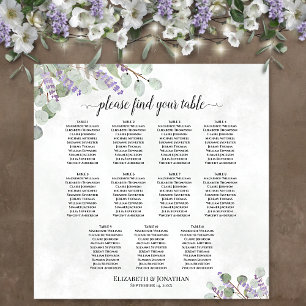 Lavender Eucalyptus 11 Tafel Wedding Seating Chart Poster