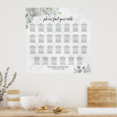 Lavender Eucalyptus 27 Tafel - bruiloft Poster (Keuken)