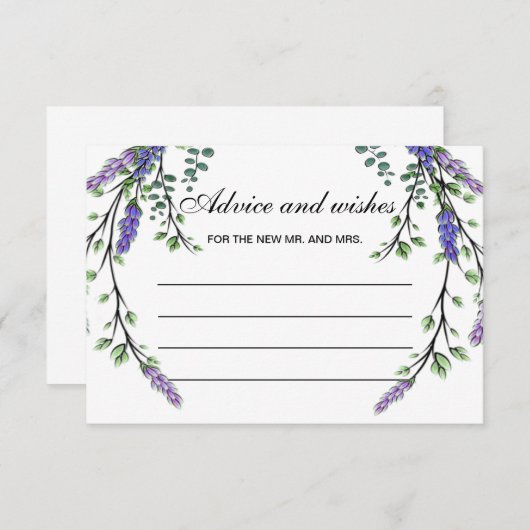 Lavender eucalyptus boho conseil et de la carte de (Devant / Derrière)