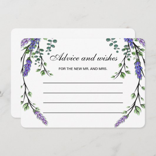 Lavender eucalyptus boho conseil et de la carte de (Devant / Derrière)