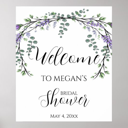 Lavender eucalyptus boho greenery poster (Voorkant)