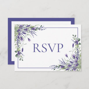 Lavender Eucalyptus Botanical Script Weddenschap R RSVP Kaartje