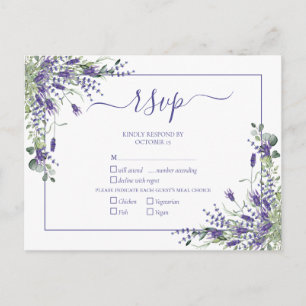 Lavender Eucalyptus Botanical Script Weddenschap R Uitnodiging Briefkaart