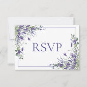Lavender Eucalyptus Botanical Script Wedding RSVP (Devant)