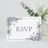 Lavender Eucalyptus Botanical Script Wedding RSVP (Debout devant)