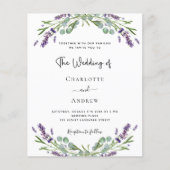 Lavender eucalyptus budget bruiloft uitnodiging flyer (Voorkant)