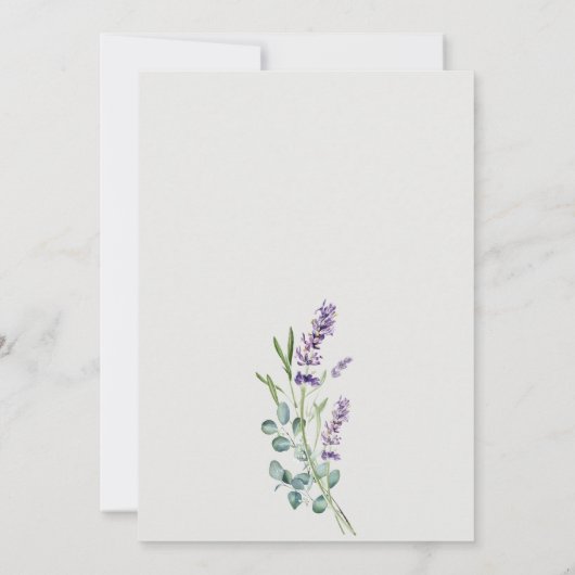 Lavender Eucalyptus Bunch Couples Invitation douch (Dos)