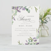 Lavender Eucalyptus Bunch Couples Shower Invite Bedankkaart (Staand voorkant)