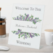 Lavender Eucalyptus Elegant Weddenschap Welkomstte Reclamebord Met Voetstuk (Insitu)