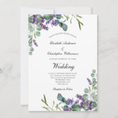 Lavender Eucalyptus Floral Botanical Wedding Kaart (Voorkant)