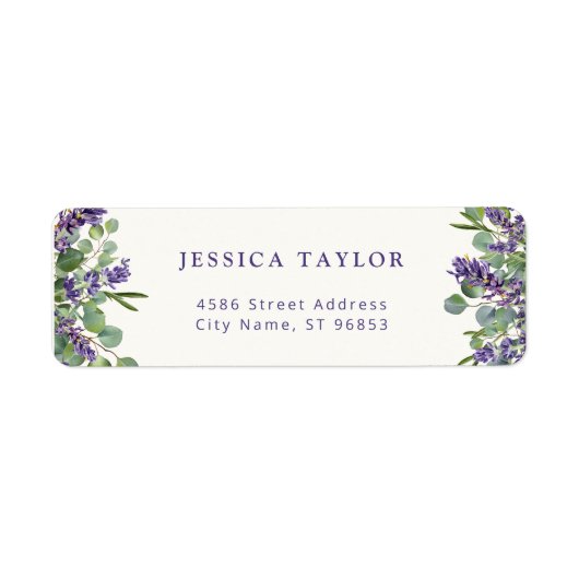 Lavender & Eucalyptus Floral Return Address Label (Voorkant)