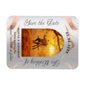 Lavender eucalyptus foto bruiloft met datum magneet (Horizontaal)