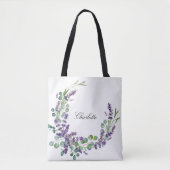 Lavender eucalyptus greenery floral name script draagtas (Voorkant)