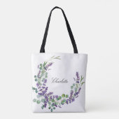 Lavender eucalyptus greenery floral name script draagtas (Achterkant)