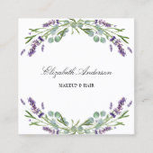 Lavender eucalyptus greenery QR code Vierkante Visitekaartje (Voorkant)