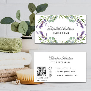 Lavender eucalyptus greenery QR code Visitekaartje