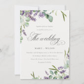 Lavender Eucalyptus Leafy Bunch Mariage Invitation (Devant)