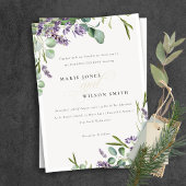 Lavender Eucalyptus Leafy Bunch Mariage Invitation