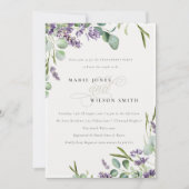 Lavender Eucalyptus Leafy Bunch Verloving Invite Bedankkaart (Voorkant)