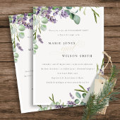Lavender Eucalyptus Leafy Bunch Verloving Invite Bedankkaart