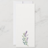 Lavender Eucalyptus Leafy Bunch Wedding Menu Kaart (Achterkant)