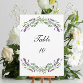 Lavender Eucalyptus Mariage Tableau Numéro Cartes