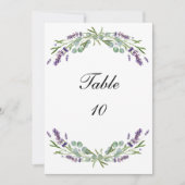 Lavender Eucalyptus Mariage Tableau Numéro Cartes (Devant)