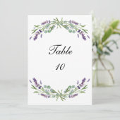 Lavender Eucalyptus Mariage Tableau Numéro Cartes (Debout devant)