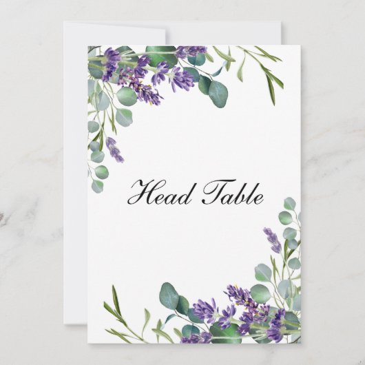 Lavender Eucalyptus Mariage Tête Cartes (Devant)