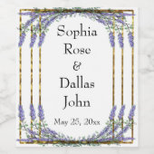 Lavender Eucalyptus | romantisch botanisch Wijn Etiket (Enkel label)