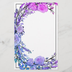 Lavender, Eucalyptus, roze paarse blauwgroen rozen Briefpapier