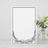 Lavender Eucalyptus roze rozen Briefpapier (Staand voorkant)