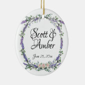 Lavender Eucalyptus roze witte rozen Keramisch Ornament (Rechts)